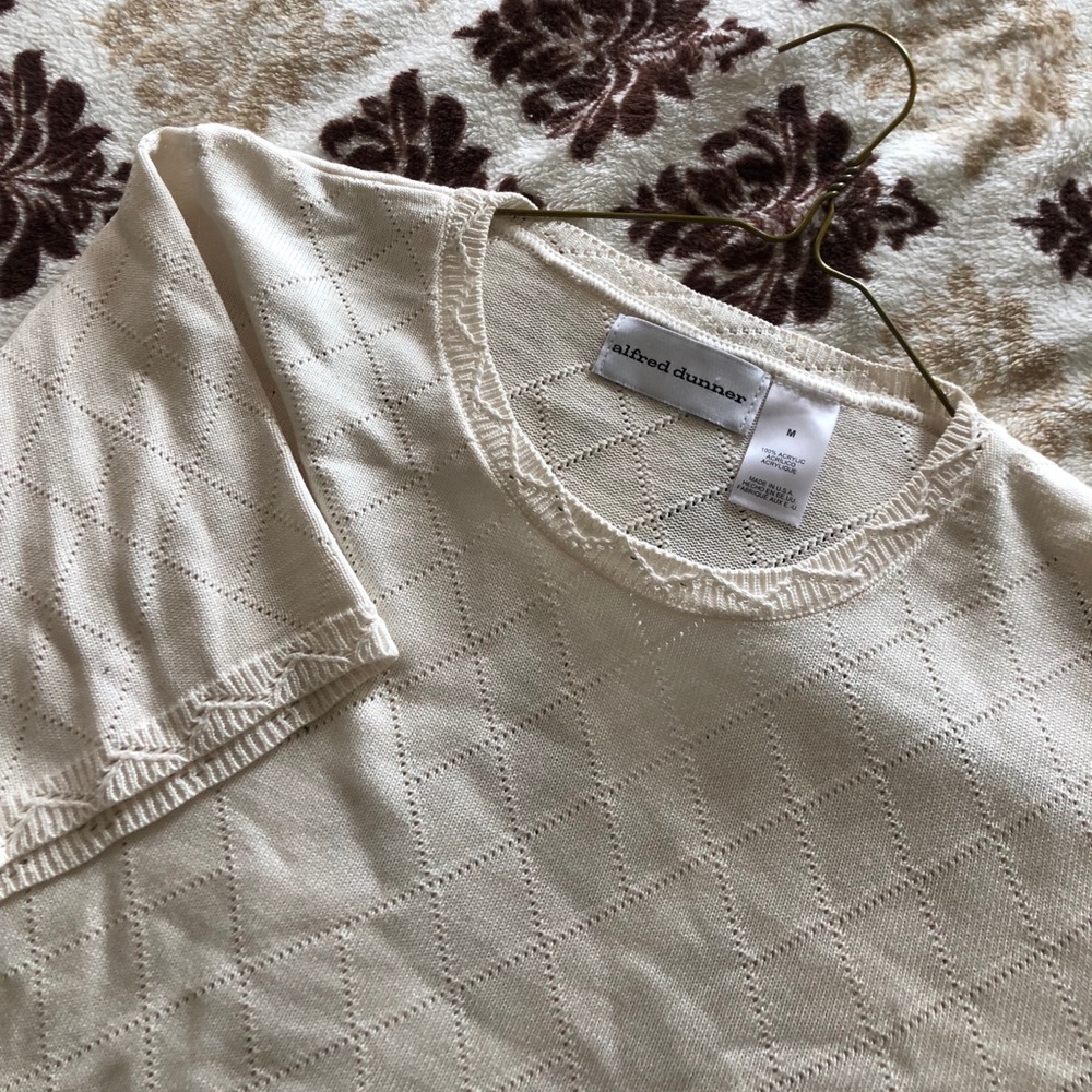 Alfred Dunner Vintage Knit Short Sleeve Blouse